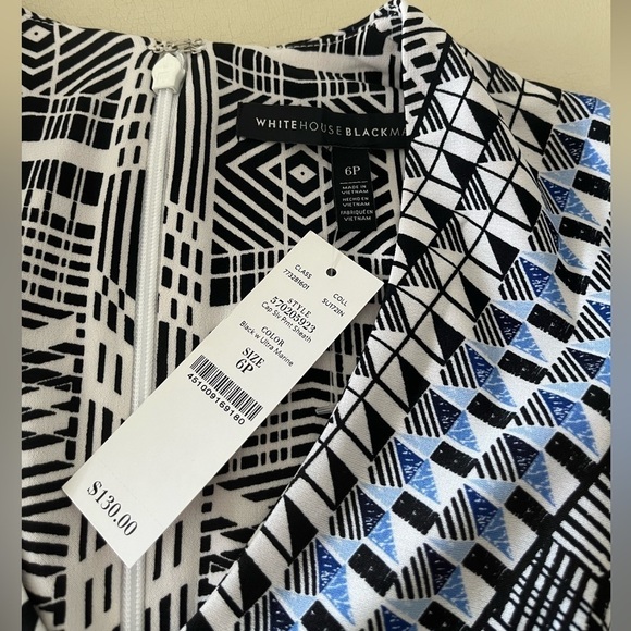 Whbm Petite Cap-Sleeve Printed Knit Sheath Dress size 6 /small - Picture 6 of 6